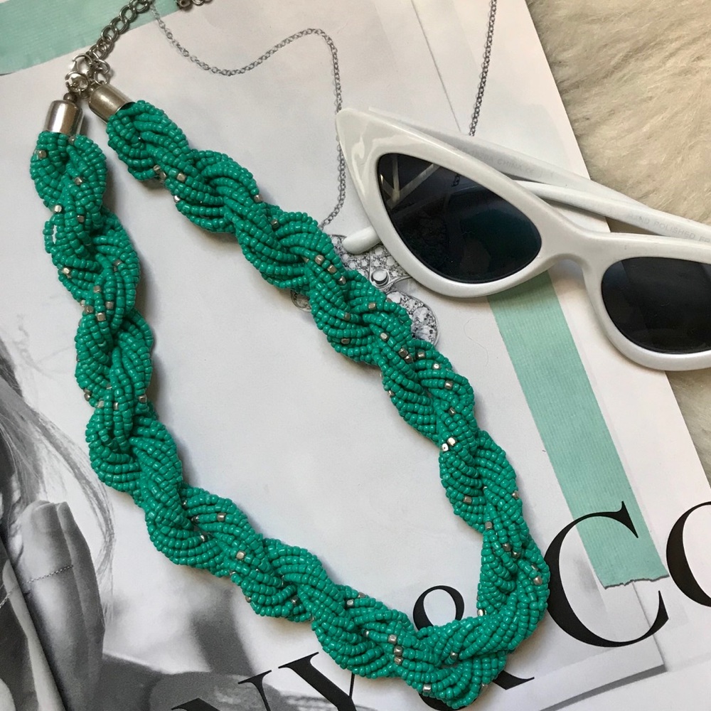 H&M Turquoise & Silver Beaded Necklace